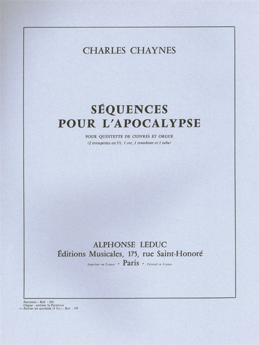 Sequences Pour L'Apocalypse | Charles Chaynes | Quintette de cuivres | Jeu de parties
