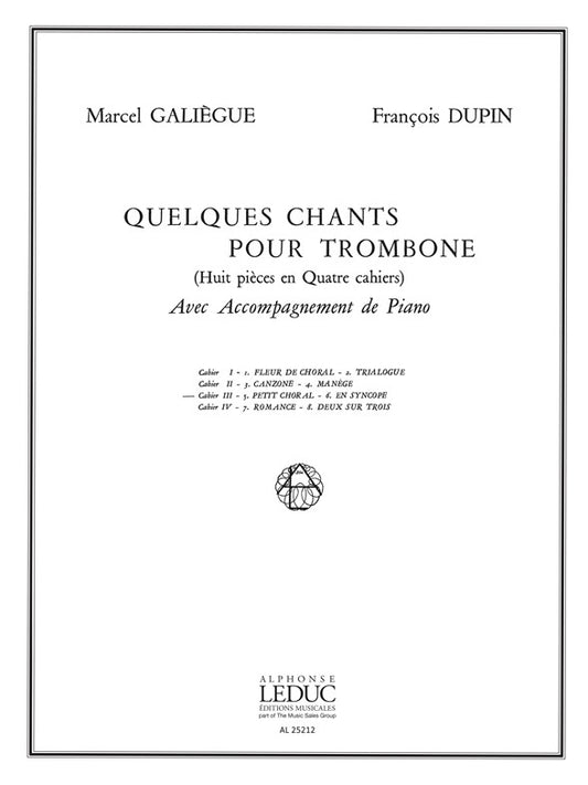 Quelques Chants Vol 3 - Petit Choral En Syncope | Galiegue