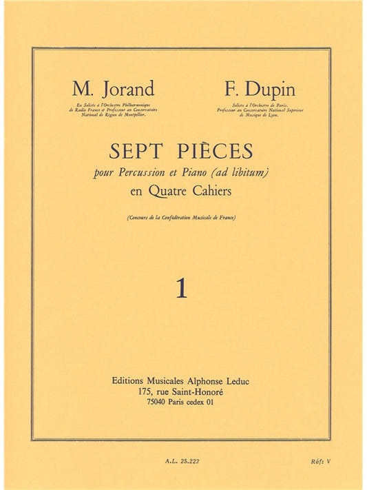 7 Pièces Vol.1 | Jorand | Percussions