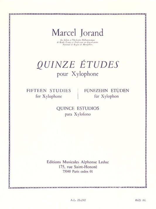 15 Études pour xylophone | Marcel Jorand