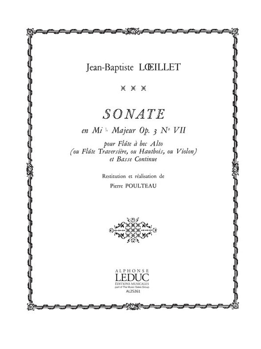 Sonate, op. 3 n° 7, en mi bémol majeur | Jean-Baptiste Loeillet
