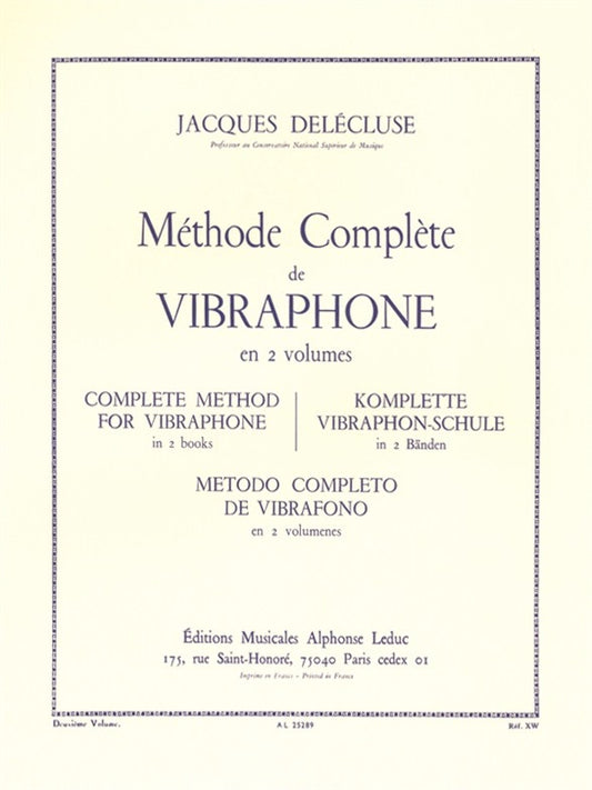 Méthode Vol. 2 Vibraphone | U. Delecluse