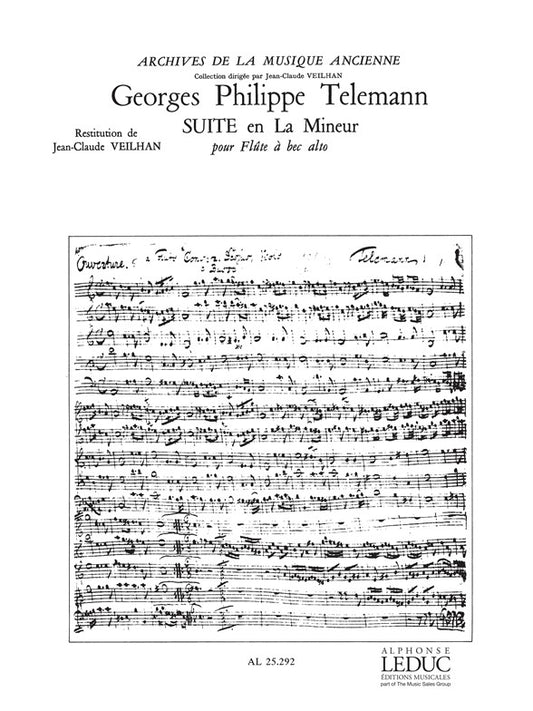 Suite en la mineur | Georg Philipp Telemann | Flûte à bec | Livre
