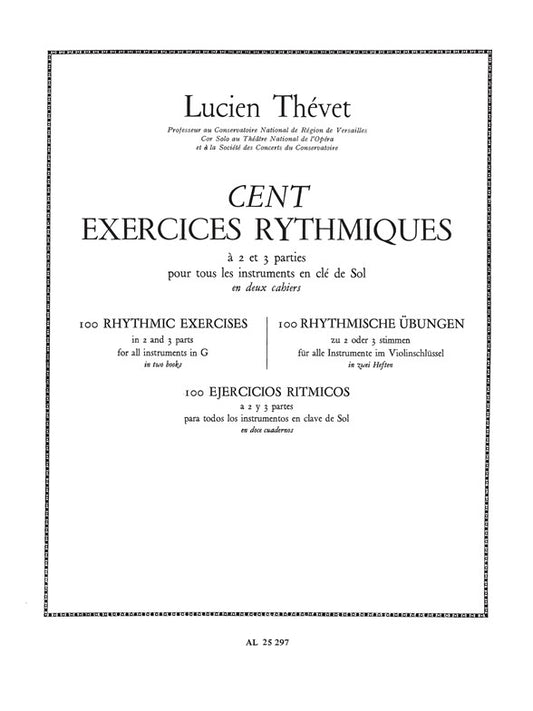 100 Exercices rythmiques Vol.1 à 2 Parties | Lucien Thévet