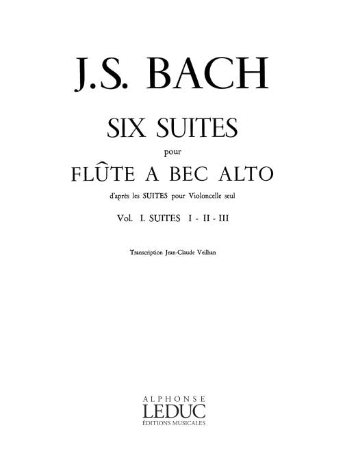 6 Suites Vol.1 No.1-3 Flute a bec Alto | Johann Sebastian Bach