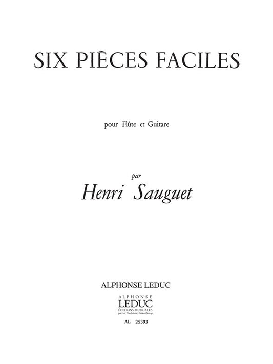 6 Pièces Faciles | Henri Sauguet | Flûte