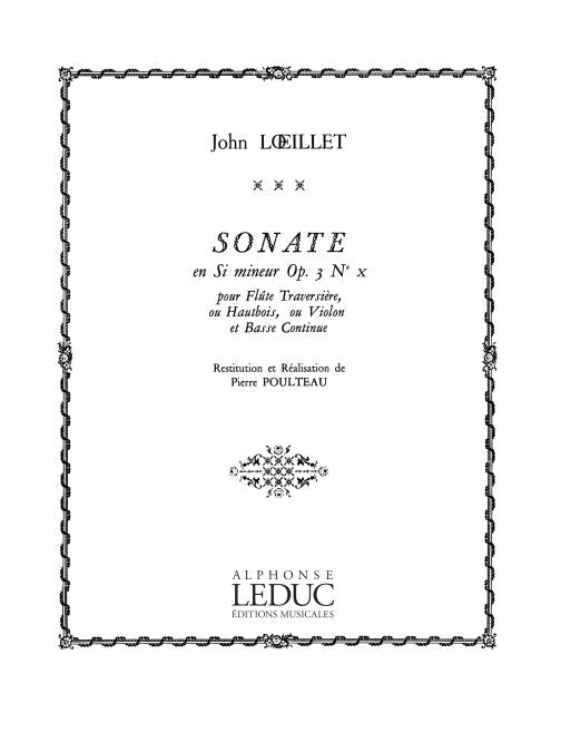 John Loeillet : Sonate, op. 3 n° 10, en si mineur | Flûte