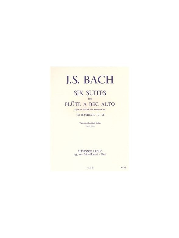 6 Suites Vol.2 No.4-6 Flute a bec Alto | Johann Sebastian Bach
