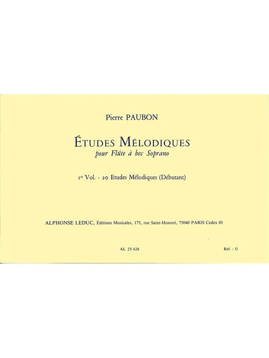 20 Études mélodiques | Pierre Paubon | Flûte à bec