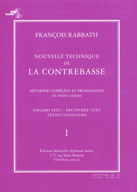 Nouvelle Technique de la Contrebasse, Cahier 1 | François Rabbath