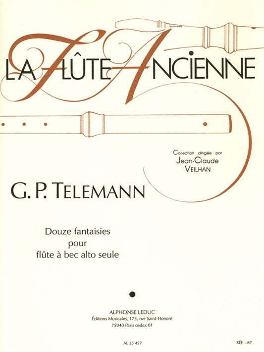 12 Fantasies pour flûte à bec alto seule | Georg Philipp Telemann