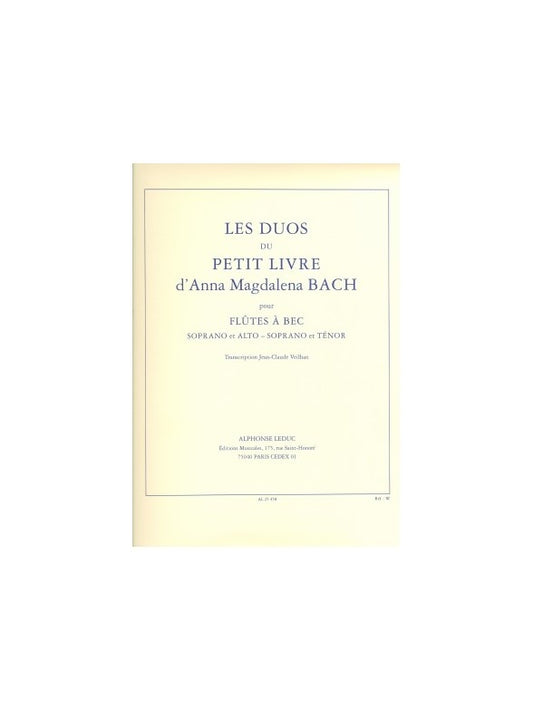 Petit Livre d'Anna Magdalena Bach | Chœur