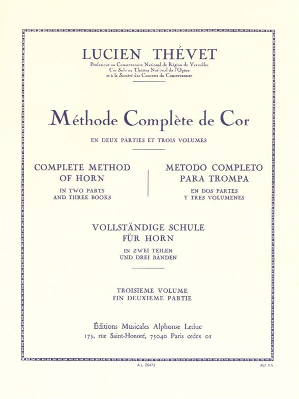 Lucien Thevet : Méthode complète de cor | Lucien Thévet