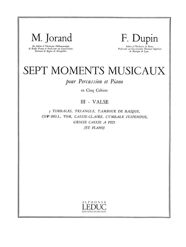 7 Moments musicaux 3 - Valse | Marcel Jorand | Percussions