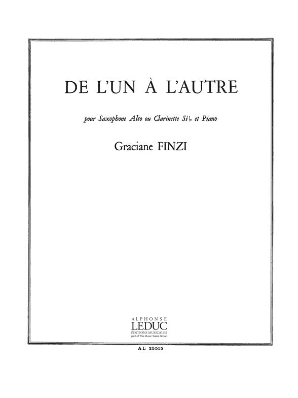 De L'Un A L'Autre | Finzi | Saxophone