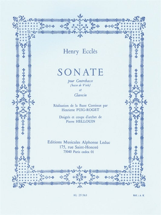 Sonate (Double Bass/Harpsichord) | Henry Eccles