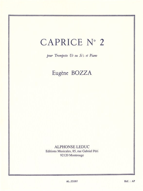 Caprice n° 2, pour trompette et piano | Eugène Bozza