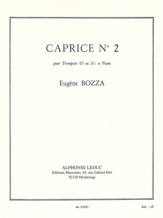 Caprice n° 2, pour trompette et piano | Eugène Bozza