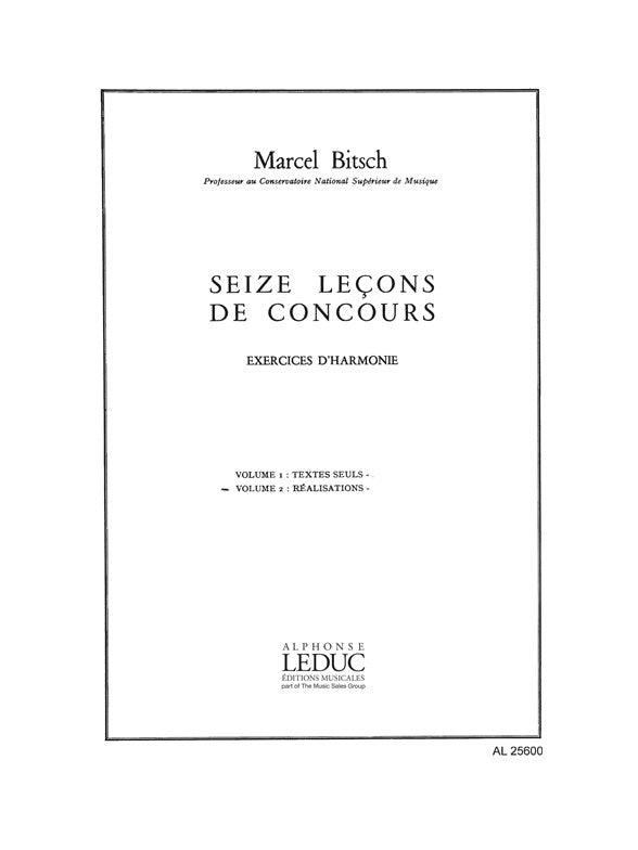 16 Leçons de Concours - Exercices d'harmonie, vol. 2 | Marcel Bitsch