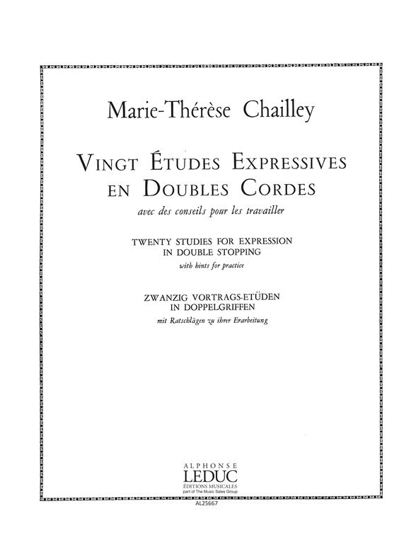 20 Études expressives en double Cordes | Marie-Therese Chailley