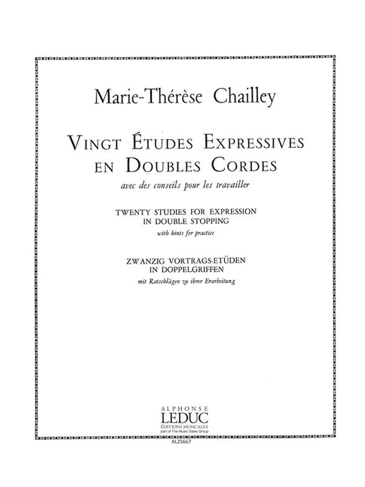20 Études expressives en double Cordes | Marie-Therese Chailley