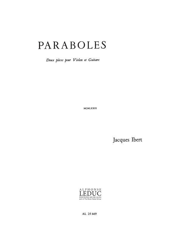 Paraboles | Jacques Ibert | Violon