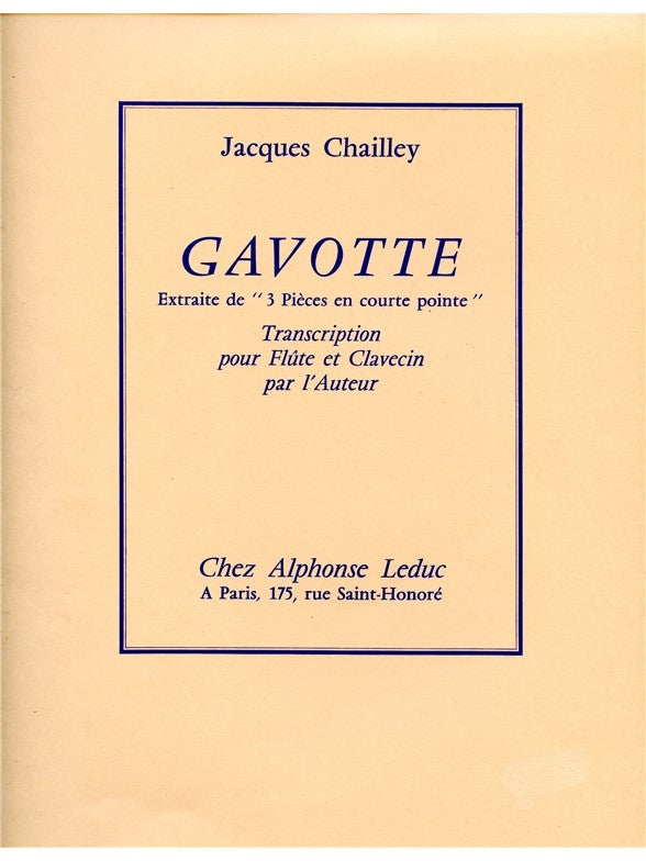 Jacques Chailley: Gavotte | Jacques Chailley | Flûte