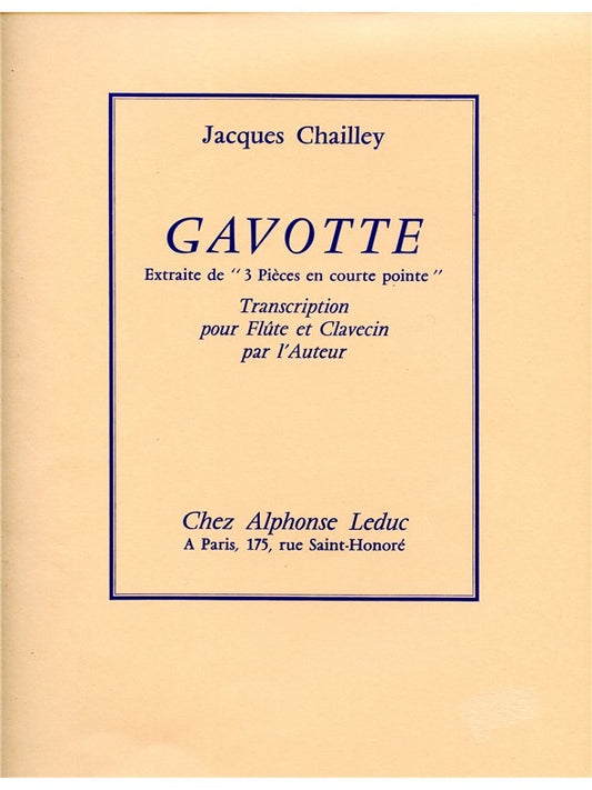 Jacques Chailley: Gavotte | Jacques Chailley | Flûte