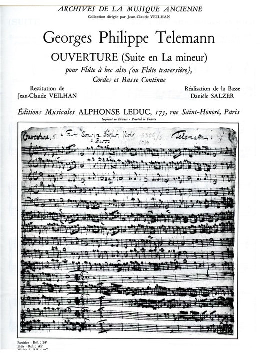Suite en la mineur - partie de clavecin | Georg Philipp Telemann