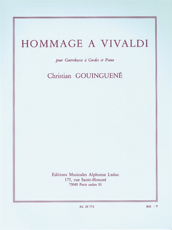 Hommage A Vivaldi - pour Contrebasse et Piano | Christian Gouinguené