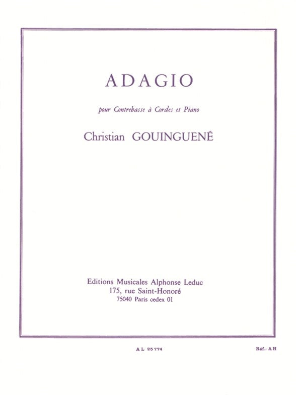 Adagio pour contrebasse et piano | Christian Gouinguené
