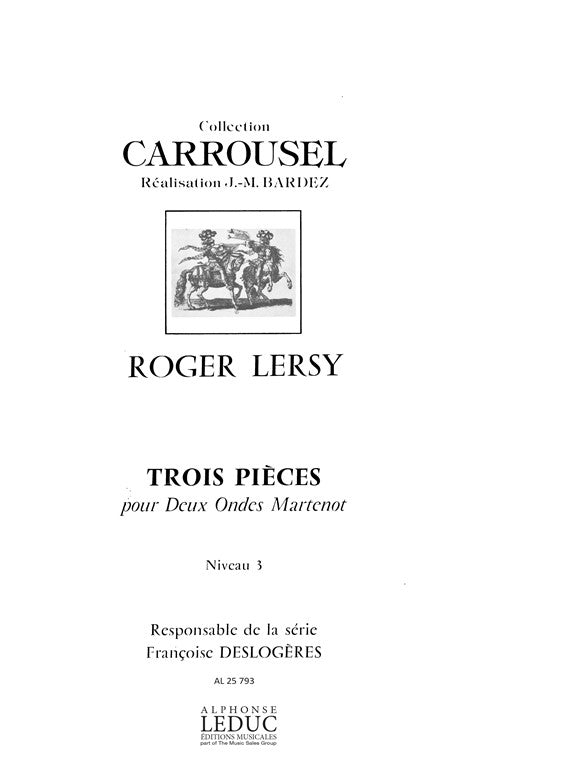 Roger Lersy: 3 Pièces | Roger Lersy | Ondes Martenot