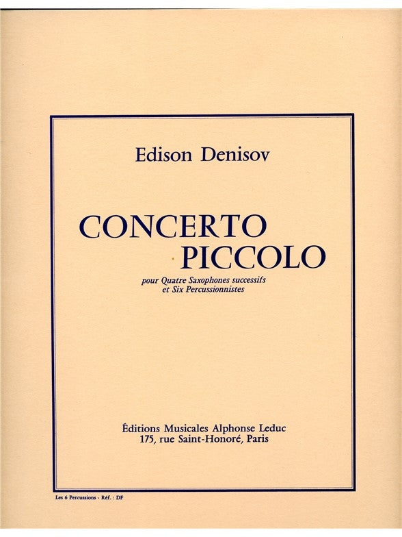 Concerto piccolo | Edison Denisov | Percussions | Partition | AL25798