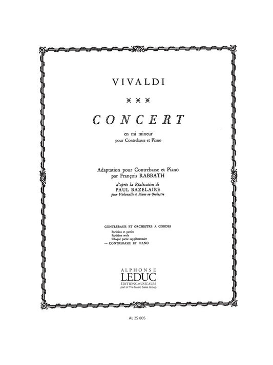 Concert En Mi Mineur | Antonio Vivaldi | Contrebasse