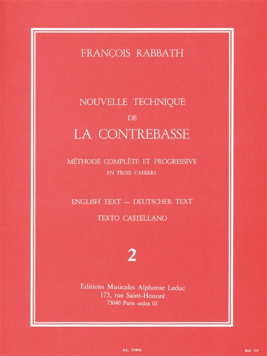 Nouvelle Technique de la Contrebasse, Cahier 2 | François Rabbath