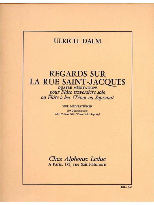 Regards sur la Rue Saint-Jacques (Flute solo) | Ulrich Dalm
