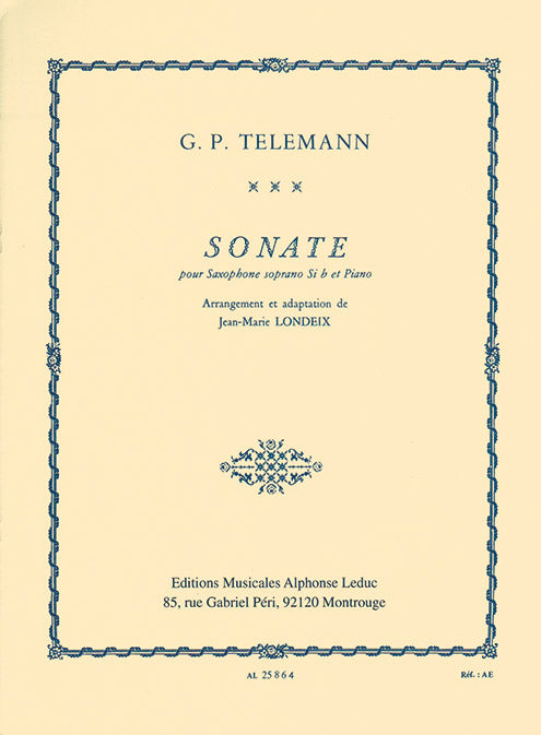 Sonate pour saxophone soprano et piano | Georg Philipp Telemann