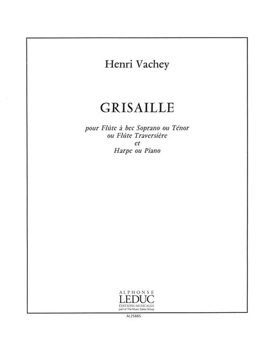 Grisaille de Henri Vachey, Partition pour flûte et Piano