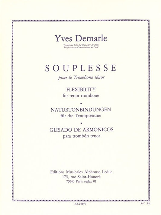 Souplesse, pour trombone | Yves Demarle