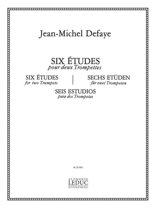6 Études | Jean-Michel Defaye | Trompette | Livre | AL25991