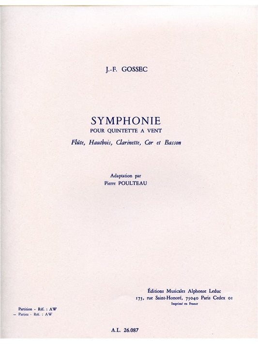 François-Joseph Gossec: Symphonie | Quintette à vent