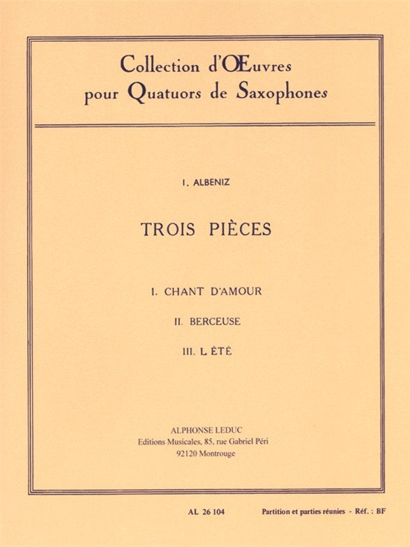 3 Pièces | Isaac Albéniz | Saxophone