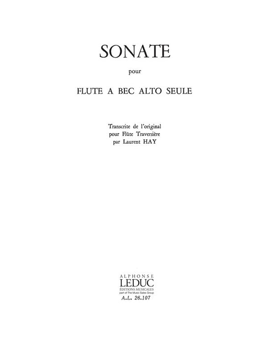 Sonate pour flûte à bec alto | Carl Philipp Emanuel Bach