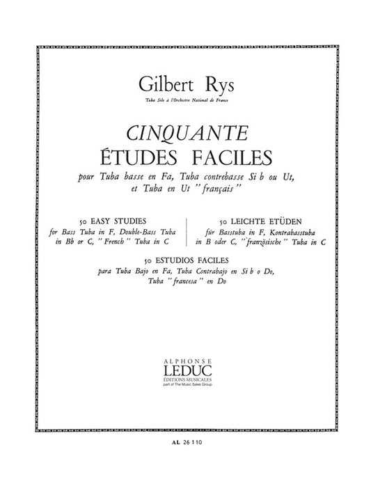 Gilbert Rys: 50 Études faciles | Gilbert Rys | Tuba