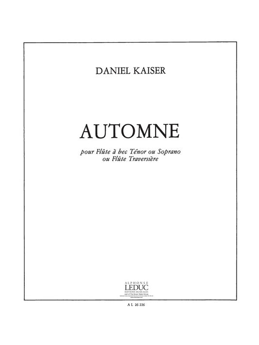 Automne, pour flûte ou flûte à bec seule | Hermann Josef Kaiser