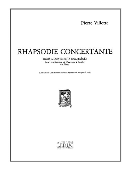 Pierre Villette: Rhapsodie concertante Op.46 | Contrebasse