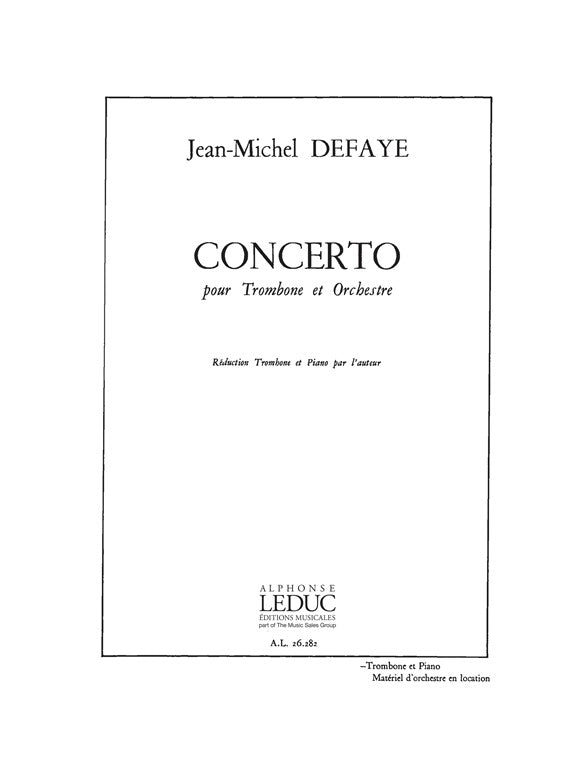 Concerto -Trombone Et Orch. | Jean-Michel Defaye