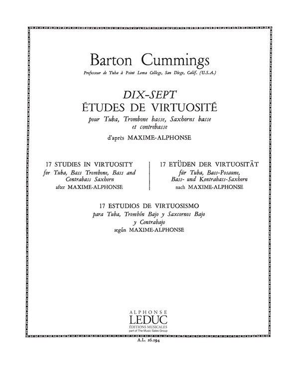 Barton Cummings: 17 Études de Virtuosité | Trombone