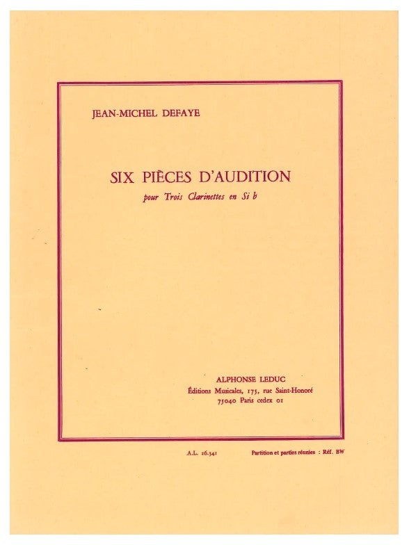 6 Pièces d'audition - 3 clarinettes | Jean-Michel Defaye
