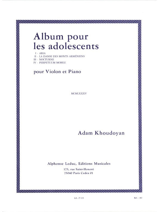 Album Pour Les Adolescents | Khoudoyan | Violon